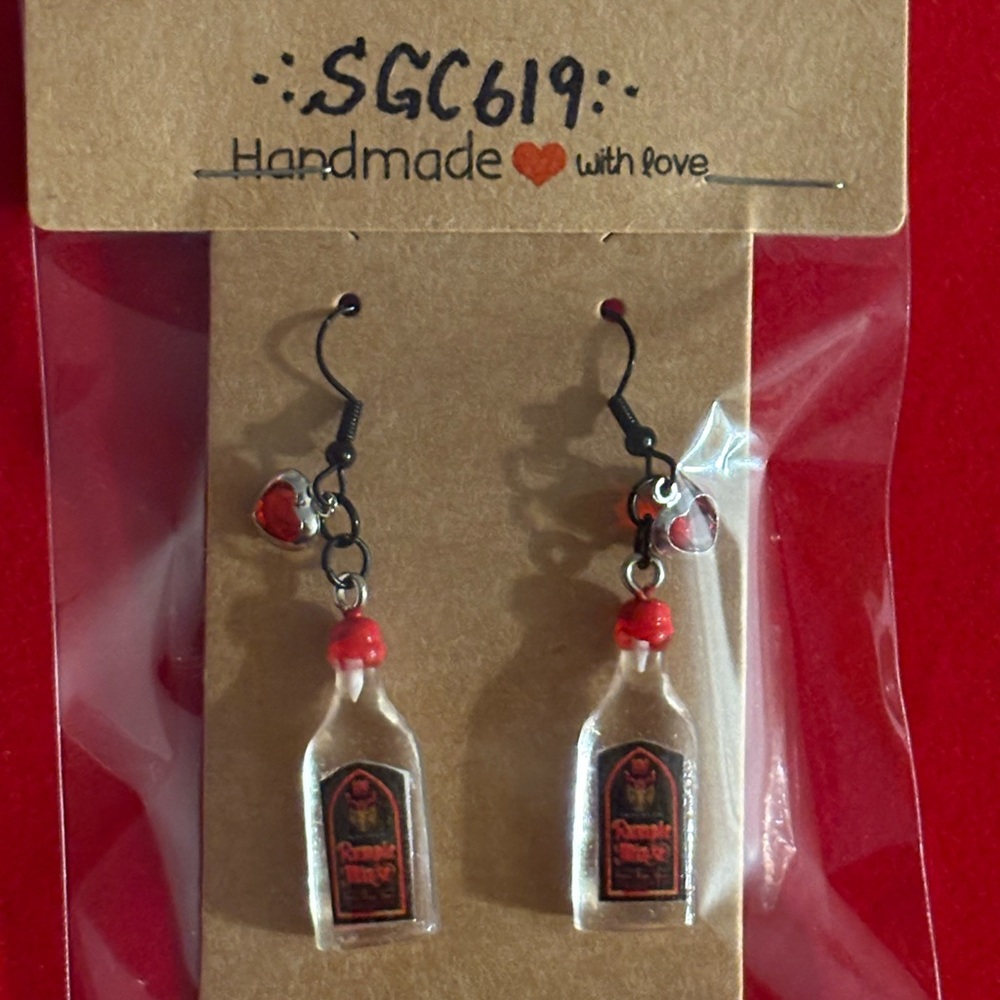 Rumple Minze mini bottle Liquor earrings Alcohol Earrings, bartender jew…
